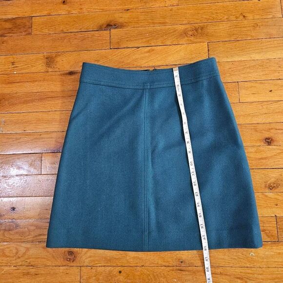 J. Crew Wool Green Chic Classic Pencil Skirt Career Office Size 2 - Picture 2 of 7